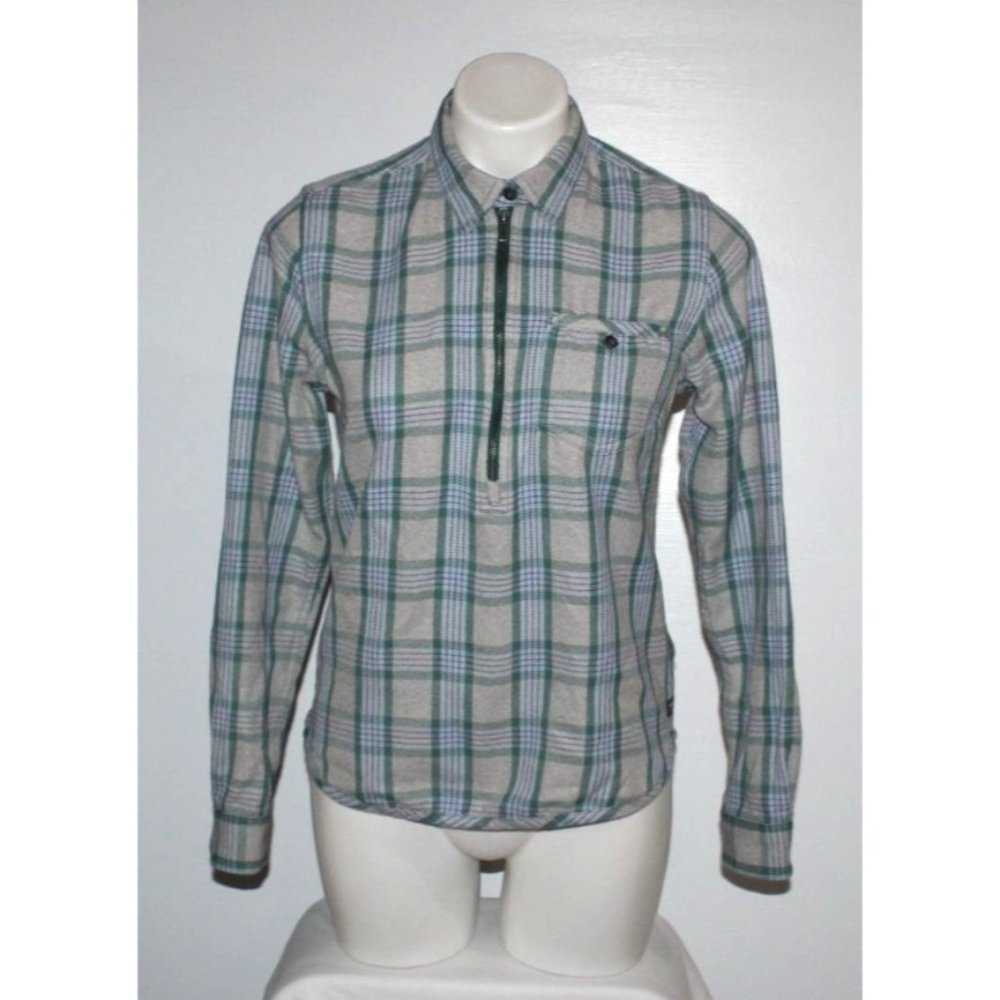 TOAD & CO Women's Gray Plaid Flannel Recycled Cotton Blend Top Size XS